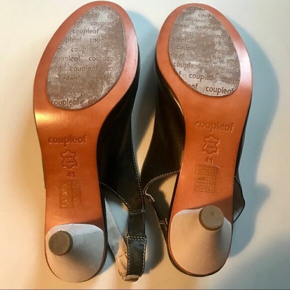 Parisian Chic Slingback Heels Vintage Inspired Leather Pumps Retro Office Chic - Picture 4 of 6